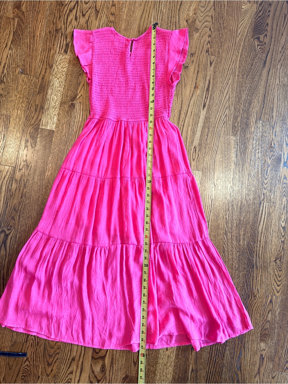 Blu Pepper Hot Pink Maxi Dress with Flutter Sleeves small - Picture 4 of 7